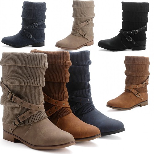 Damen stiefel strick boots - strick,