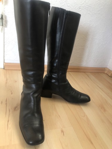 Schwarze damenlederstiefel - schwarze,